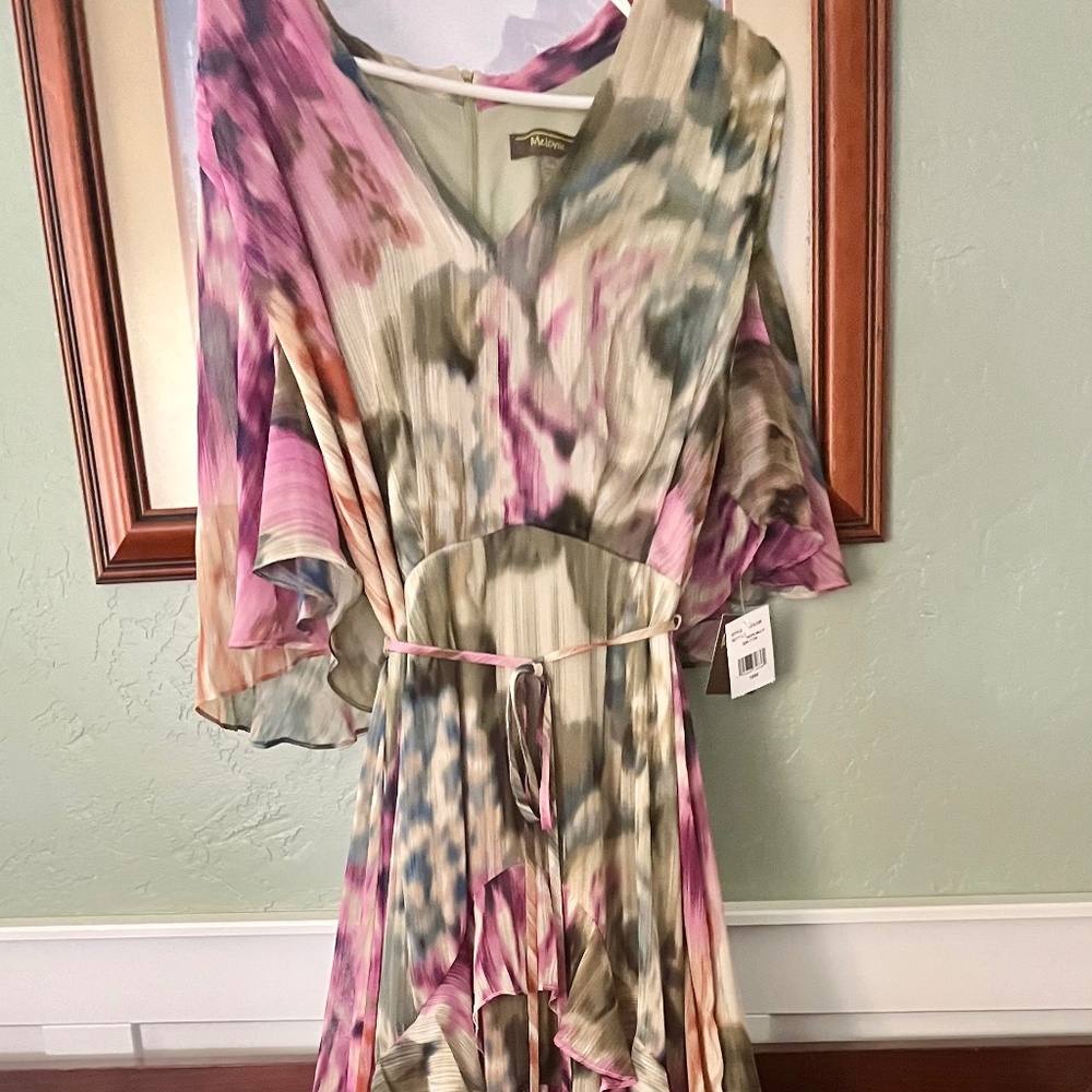 NWT Melodie T Chiffon Tiered Maxi  Dress 18W